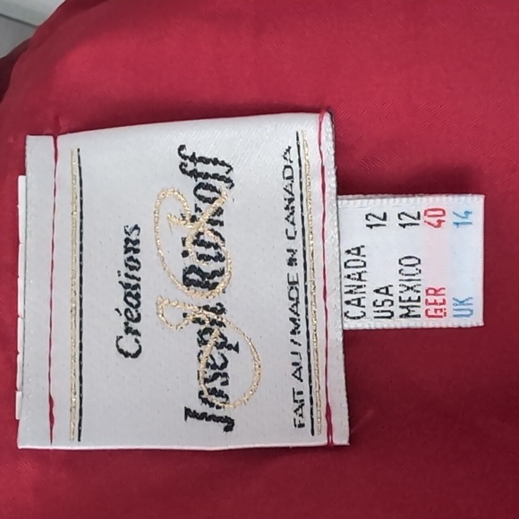 Joseph Ribkoff Red Cropped Blazer Tailored Suit Jacket, Size 12. - Picture 7 of 9